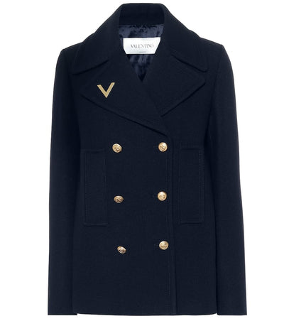 VALENTINO navy wool coat size 40 RRP £2000