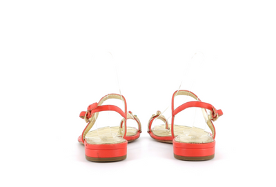 CHANEL Orange Gold, Emerald ring sandals size 39