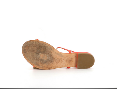CHANEL Orange Gold, Emerald ring sandals size 39