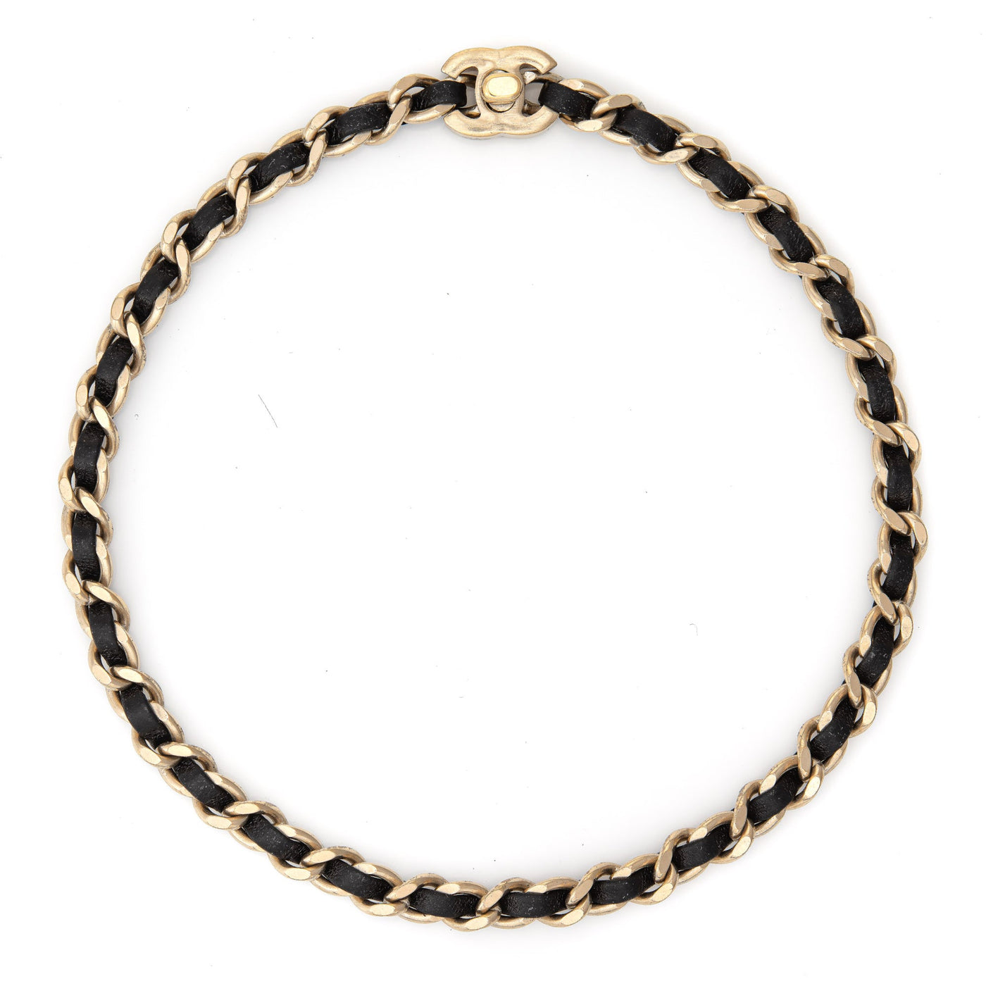 CHANEL rare chocker cc turnlock intertwined leather chain spring 2012