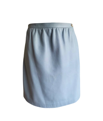 GUCCI baby blue leather skirt size 8uk