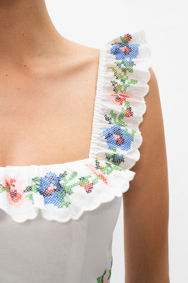 ZIMMERMANN Juliette Linen Embroidery dress RRP: $850