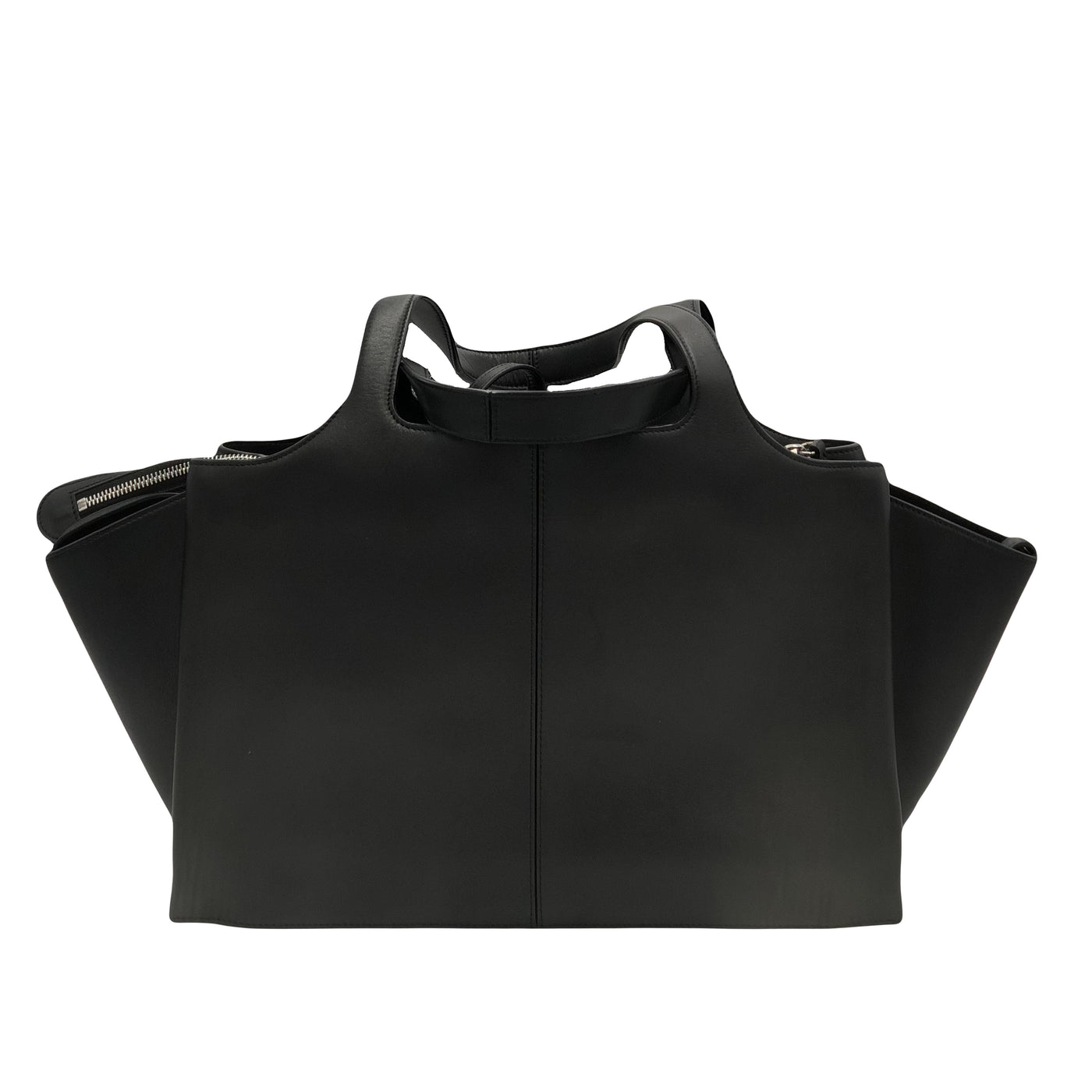 CELINE Tri-Fold Nappa black leather handbag