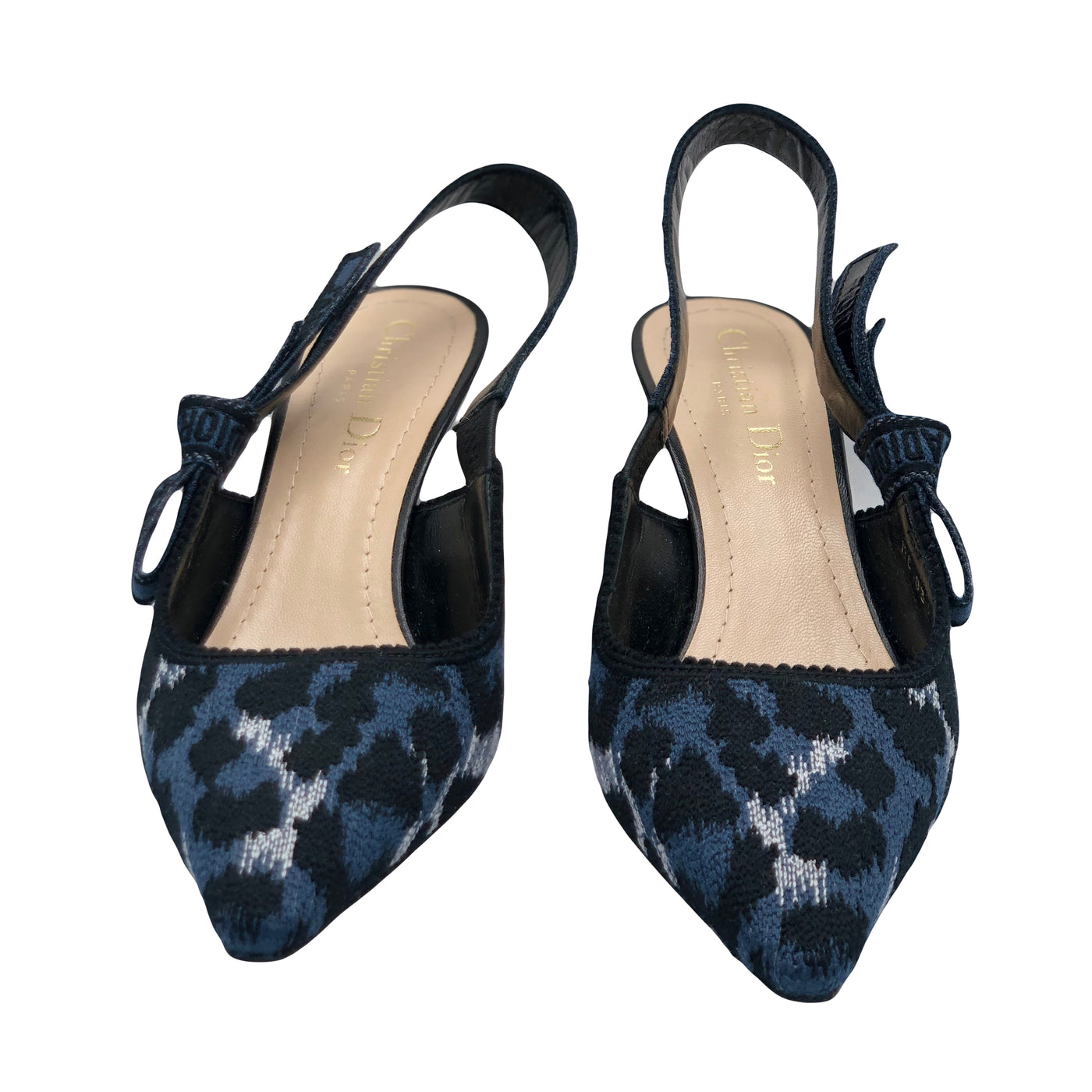 Christian DIOR blue leopard Sling Back size 36 RRP: £820