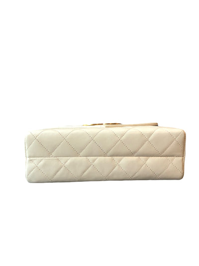 CHANEL Rare 1989 Mini Envelope Flap Bag White CC 24K GHW