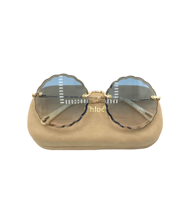 CHLOE Rosie round scalloped sunglasses with case RRP: £300