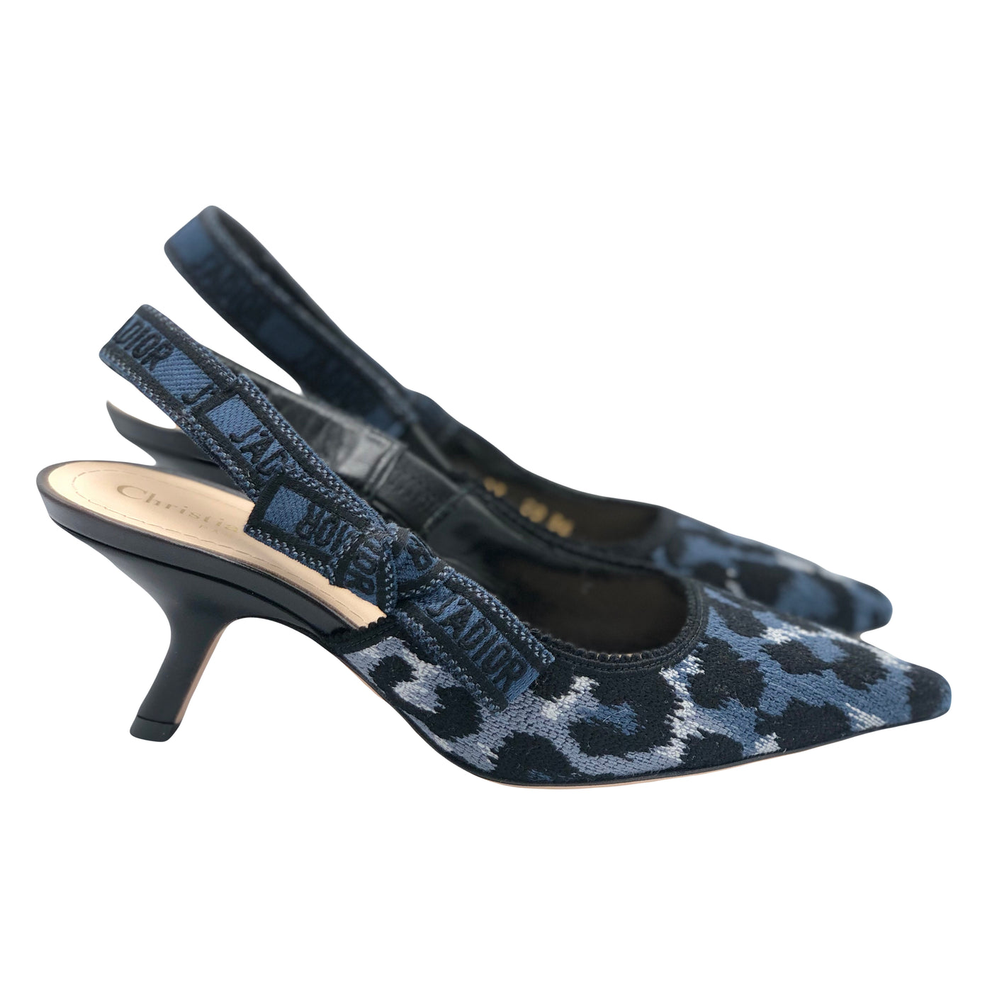 Christian DIOR blue leopard Sling Back size 36 RRP: £820