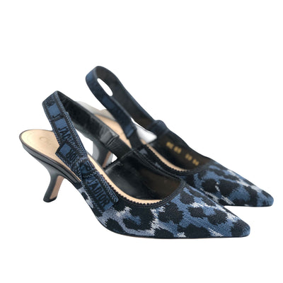 Christian DIOR blue leopard Sling Back size 36 RRP: £820