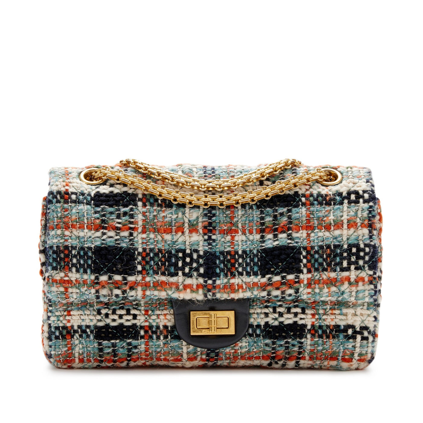 CHANEL Classic Double Flap Medium Tweed 2:55 Gold Hardware With Box RRP: £8530