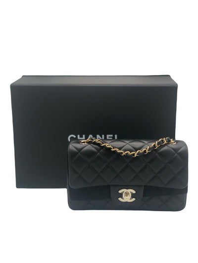 CHANEL Classic Mini Rectangular black with Champagne GHW *Full set Brand New*