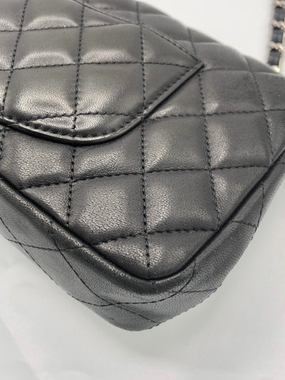 CHANEL East West *discontinued* Lambskin Quilted handbag with silver hardware