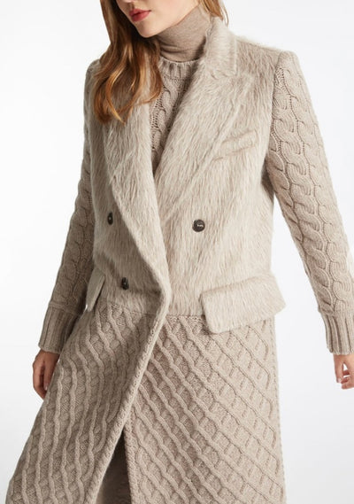 MAX MARA alpaca & wool knitted beige coat size S RRP: £2225