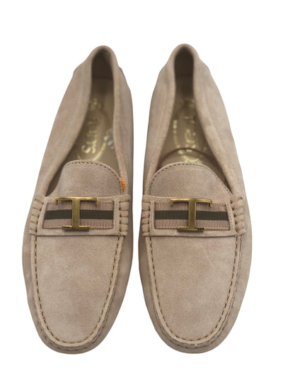 TOD’S beige suede gomino T loafers size 37.5 Never Worn RRP: £630