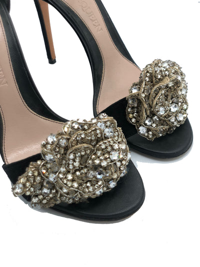 Alexander MCQUEEN Embellished suede heels size 37.5