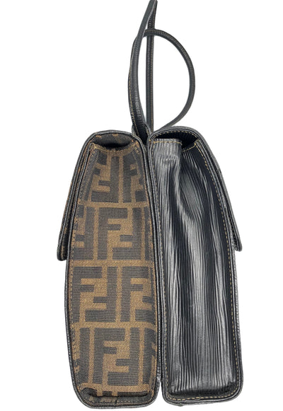FENDI vintage double sided Zucca/épi leather handbag