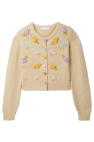 LOVE SHACK FANCY knit cardigan oatmeal new with tag RRP: $445