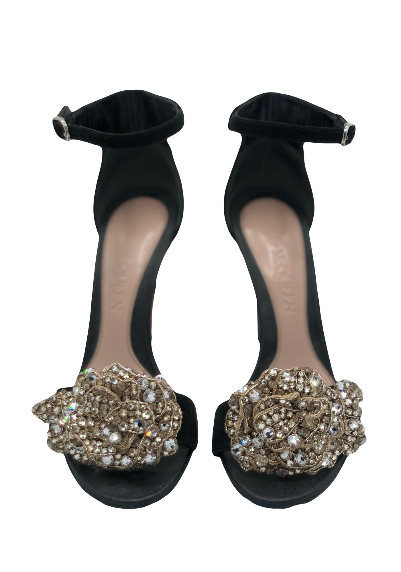Alexander MCQUEEN Embellished suede heels size 37.5