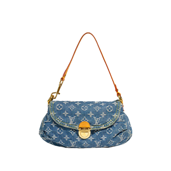 LOUIS VUITTON Mini Pleaty Denim Monogram vintage handbag