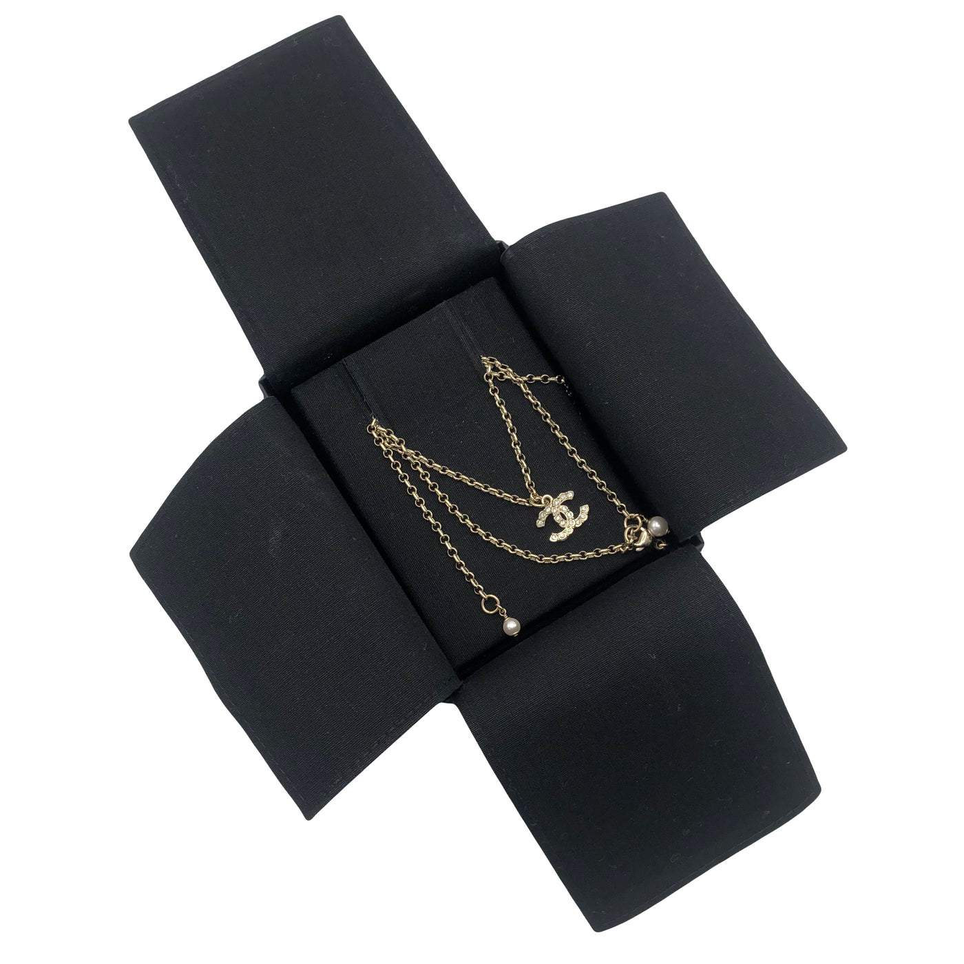 CHANEL CC rhinestone pendant necklace cruise 2021 with box