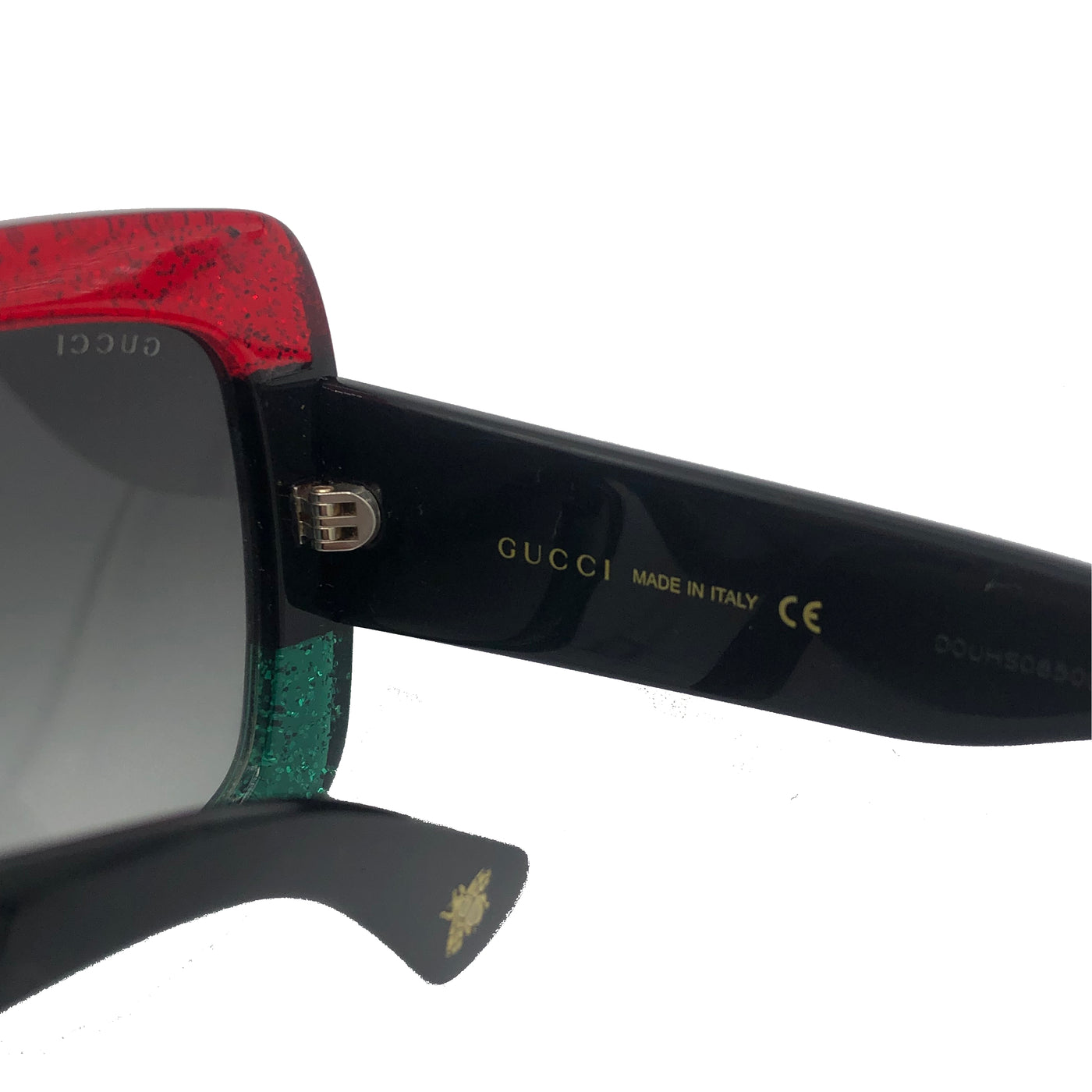 GUCCI oversized glitter red/green sunglasses