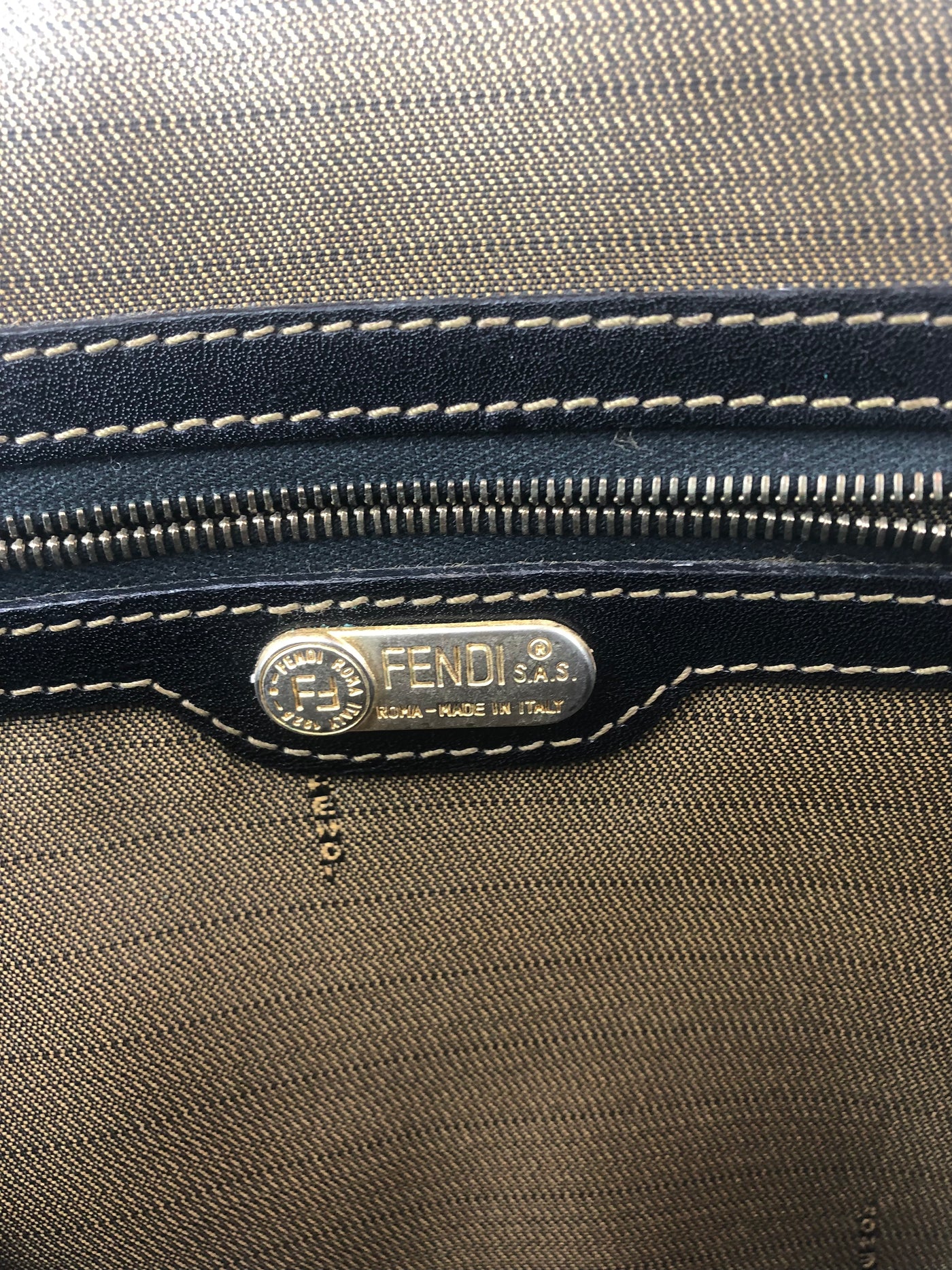 FENDI Vintage Zucca leather handle bag