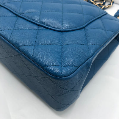 CHANEL Classic double flap Jumbo Caviar with Champagne GHW RRP: £8140