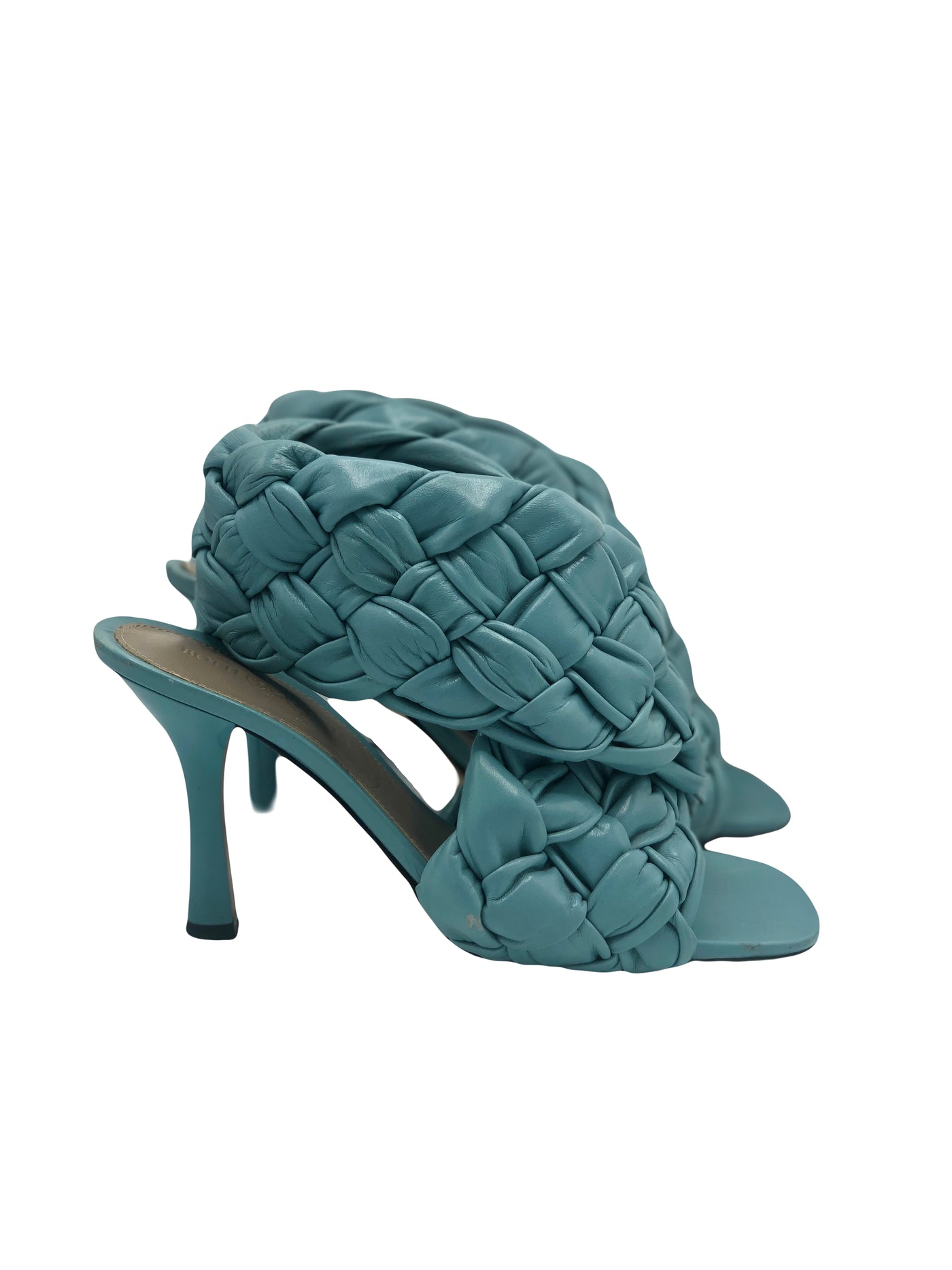 BOTTEGA VENETA Raffia blue heels size 37.5 RRP: £1202
