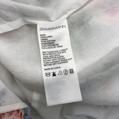 ZIMMERMANN Juliette Linen Embroidery dress RRP: $850