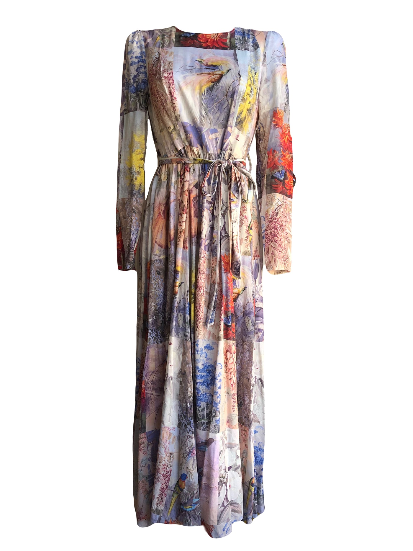 ZIMMERMANN print silk belted maxi dress size 1