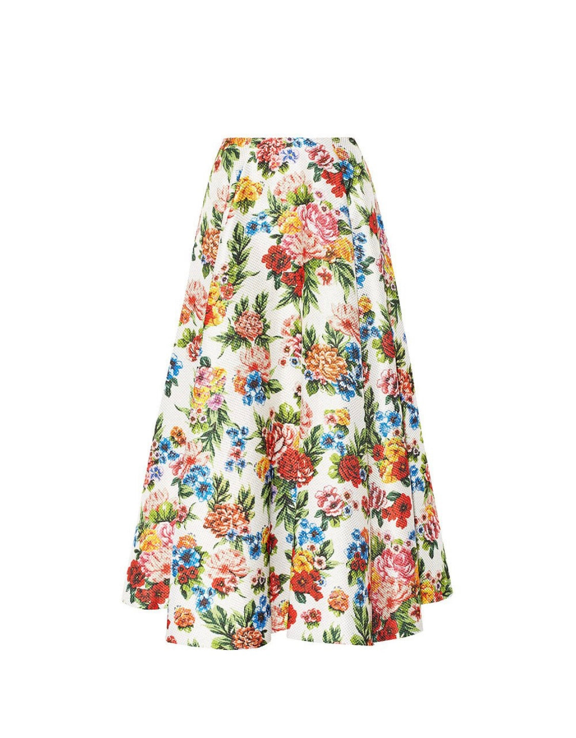 EMILIA WICKSTEAD basketwave floral maxi skirt