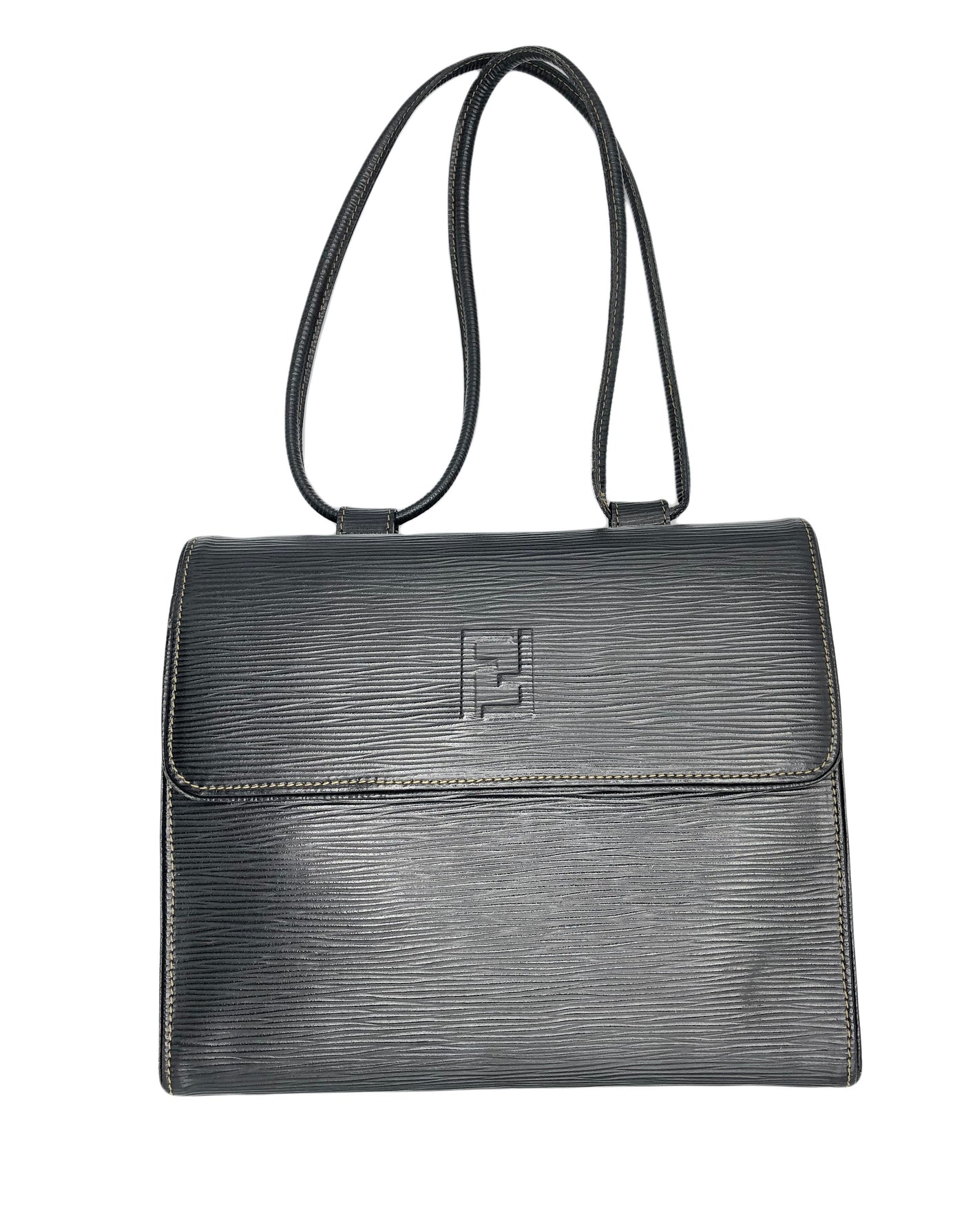 FENDI vintage double sided Zucca/épi leather handbag