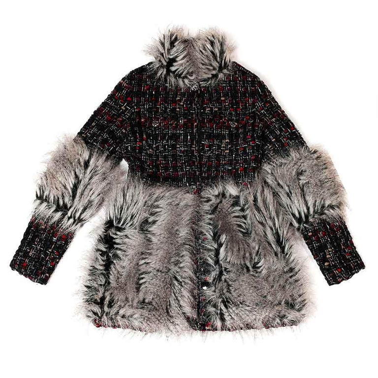 CHANEL fall/winter 2010 tweed faux fur coat