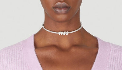 MIU MIU crystals embellished chocker with box RRP: £470