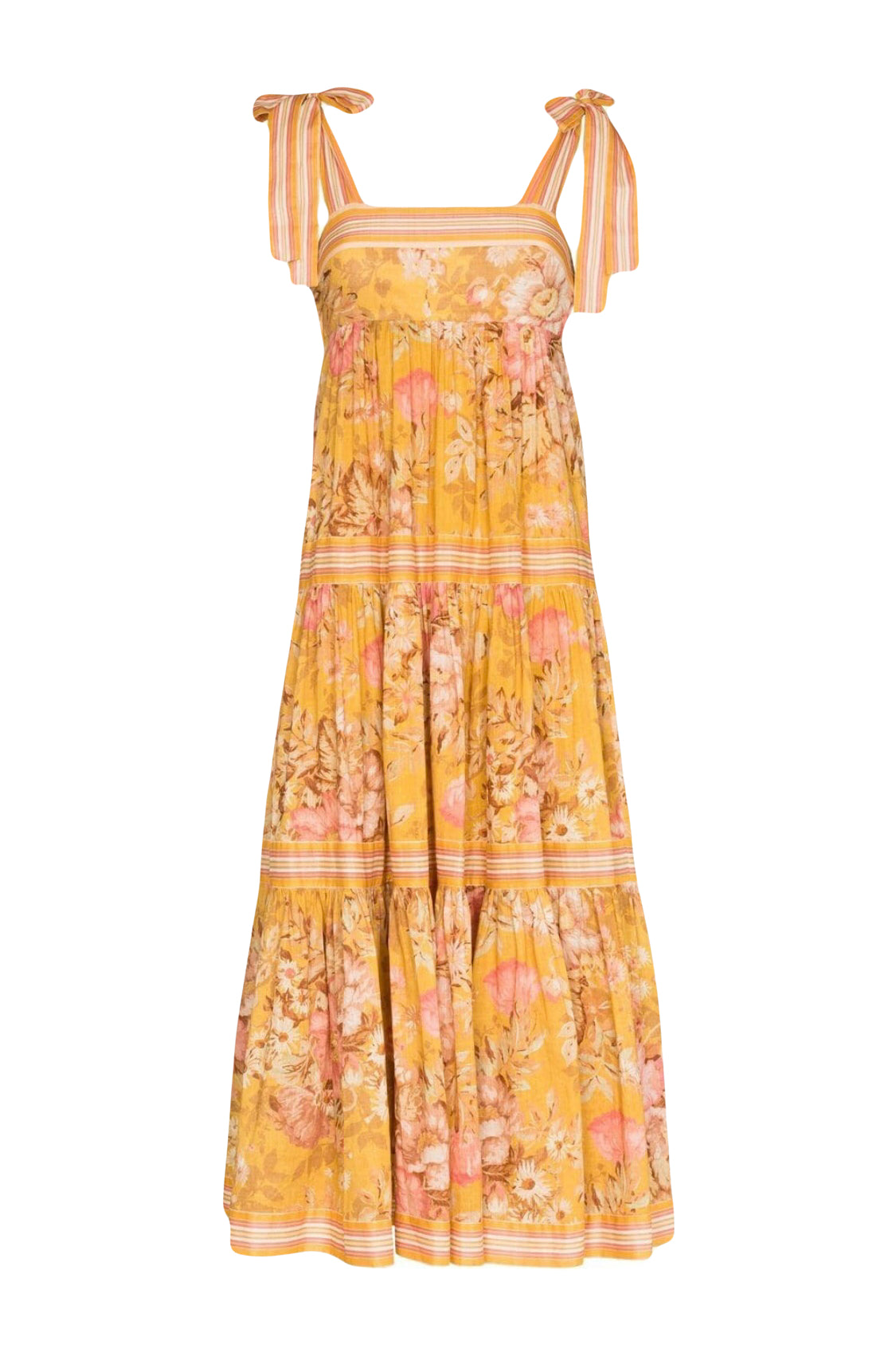 ZIMMERMANN tiered mustard dress SS22 RRP: £575