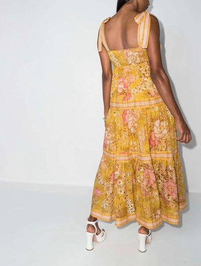 ZIMMERMANN tiered mustard dress SS22 RRP: £575