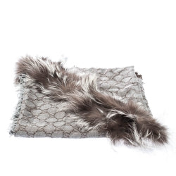 Gucci shawl with fox fur trim RRP £440